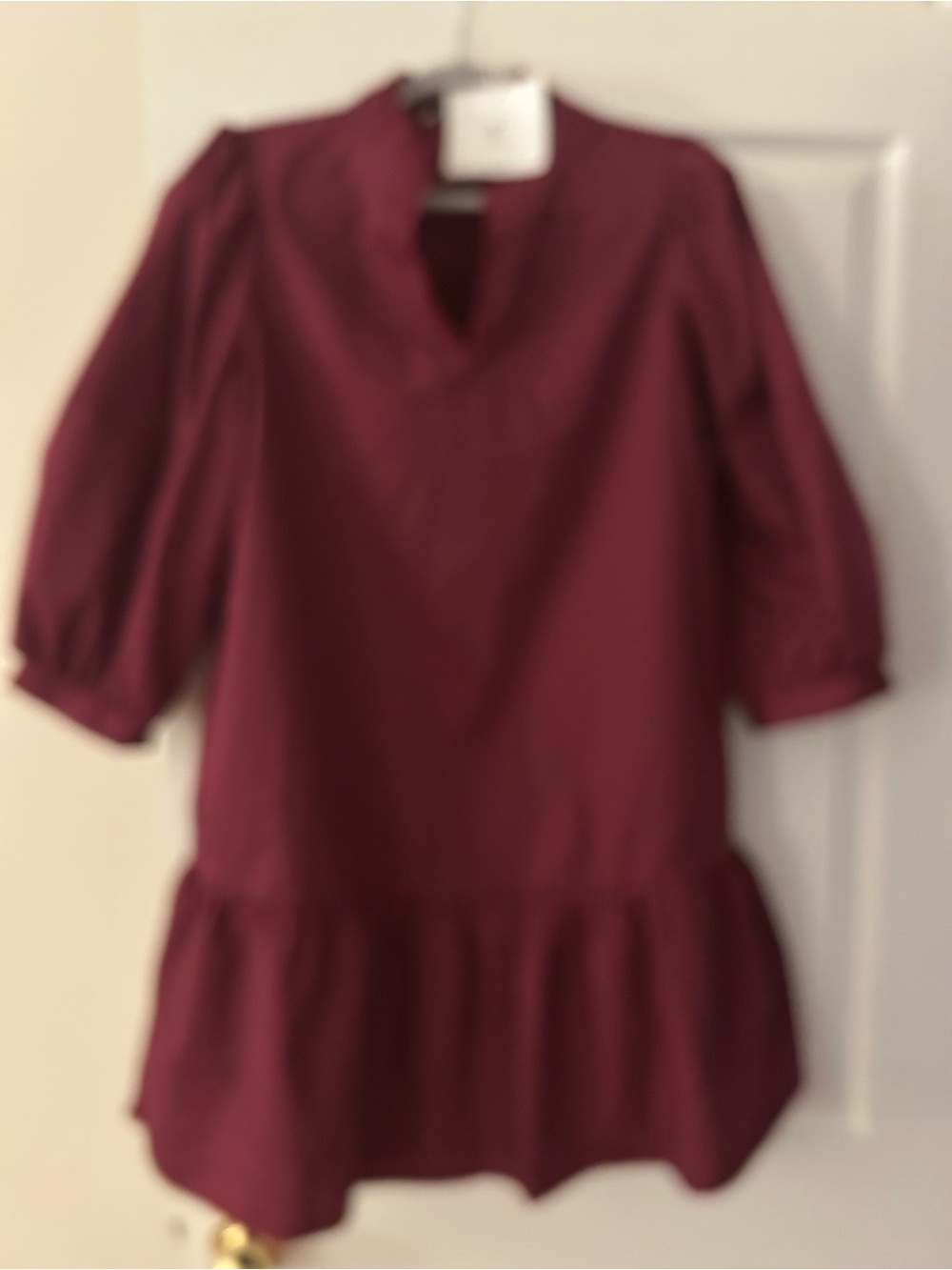 Burgundy Drop-Waist Dress